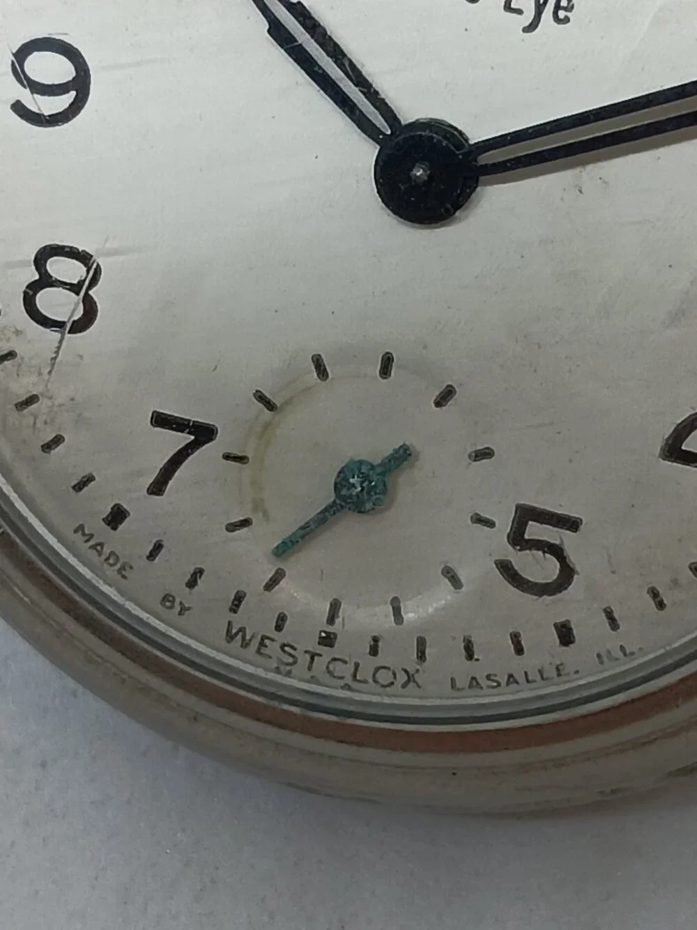 VINTAGE 1972 Westclox Bull's Eye 50mm Manual Wind USA Made Pocket Watch WORKING